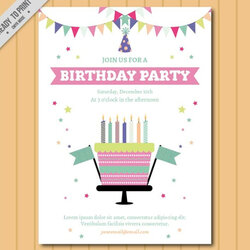 Wonderful Birthday Invitation Card Template Free Premium Download Vector Templates