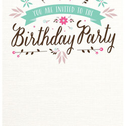 Outstanding Happy Birthday Invitation Template Business Ideas Printable Sizing Floral Flat Free In