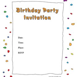 Brilliant Free Printable Birthday Invitation Template