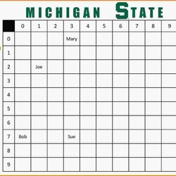 Cool Football Squares Template Excel Business