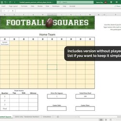 Terrific Football Squares Excel Template Unlimited Games Pool