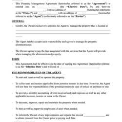 Splendid Free Property Management Agreement Form And Template