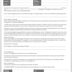 Magnificent Free Property Management Templates Agreement Template Word
