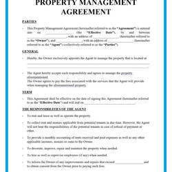 Capital Free Property Management Agreement Form And Template Contracts
