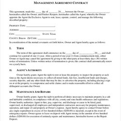 Legit Free Sample Contract Management Agreement Templates In Ms Word Property Business