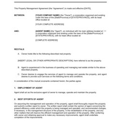 Smashing Property Management Agreement Template By Business In
