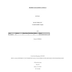 Property Management Contract Template Free Download Books