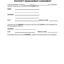 Supreme Simple Property Management Agreements Word Agreement