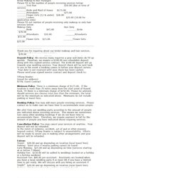 Makeup Bridal Contract Template Sample Form