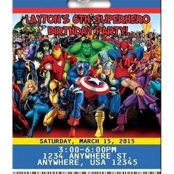 Spiffing Superhero Birthday Invitations