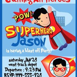 Splendid Superhero Invitation Template In Birthday Party