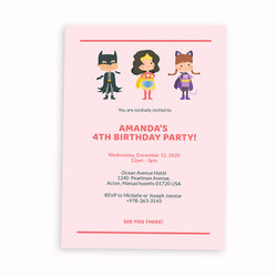 Perfect Superhero Birthday Invitation Templates Themed Party Template