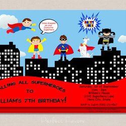 Brilliant Superhero Birthday Invitation Via Invitations