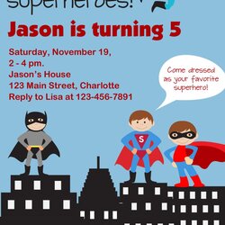 Wonderful Superhero Birthday Party Invitation Super Hero Batman Inspired