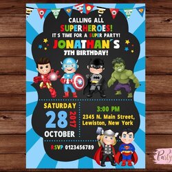 Terrific Superhero Invitation Birthday In
