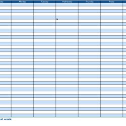 Hour Schedule Template Excel