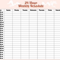 Brilliant Best Images Of Hour Calendar Printable Schedule Template Excel Weekly Planner Daily Hourly Via