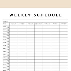 Champion Hour Weekly Planner Printable