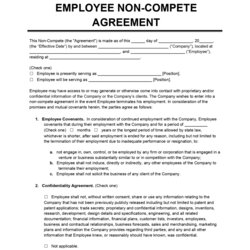 Exceptional Free Employee Non Compete Agreement Template Word Sample