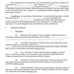 Great Employee Non Compete Agreement Free Word Documents Download Template Business Sample York Example