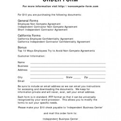 Wizard Non Compete Agreement Form Top Employee Template