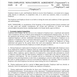 Brilliant Employee Non Compete Agreement Free Word Documents Download Template Sample Agreements Form Format