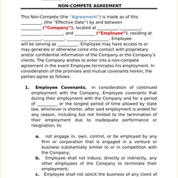 Spiffing Employee Non Compete Agreement Template Fit