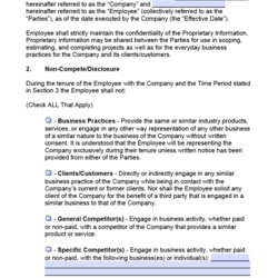 The Highest Standard Employee Non Compete Agreement Template Word Solicitation