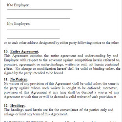 Fine Non Compete Agreement Free Doc Download Template Employee