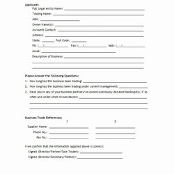 Credit Application Form For Business Fresh Free Consumer