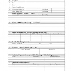 Sterling Free Credit Application Form Templates Samples Printable Check