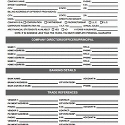 Spiffing Credit Application Form For Business Fresh