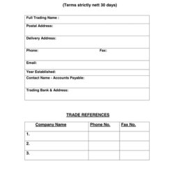Matchless Credit Application Form In Word And Formats Templates Samples Template Kb
