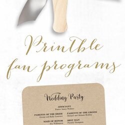 Printable Wedding Program Template Rustic Fan