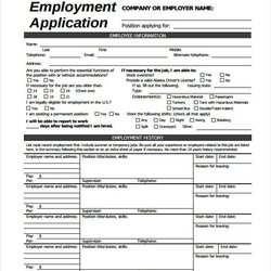 Fantastic Free Employment Application Sample Forms In Ms Word Excel Form Job Applications