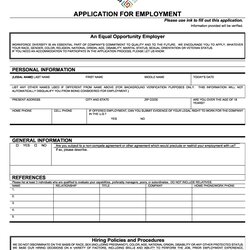 Wonderful Free Employment Job Application Form Templates Printable