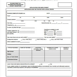 Admirable Free Job Application Forms In Ms Word Excel Employment Sample Form Template