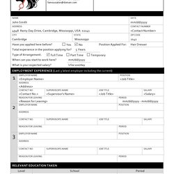 Legit Free Employment Job Application Form Templates Printable Salon Template