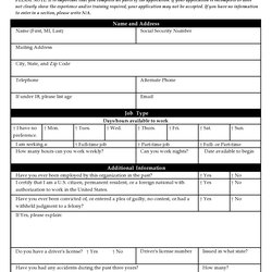 Out Of This World Basic Employment Application Templates Free Template Kb