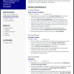 Supreme Real Truck Driver Resume Examples That Worked In Example