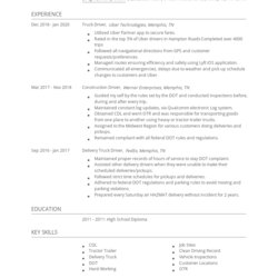 Truck Driver Resume Examples And Tips