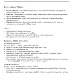 Worthy Safety Letter Template For Trucking Company Delivery Driver Resume Sample