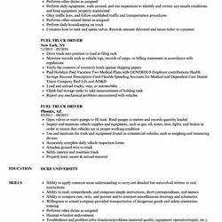 Superb Outrageous Sample Resume For Truck Drivers Format School
