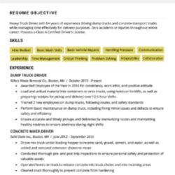 Fantastic Truck Driver Resume Sample And Tips Genius Example Template
