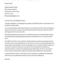 Sublime Change Of Industry Cover Letter Example Truck Driver Template