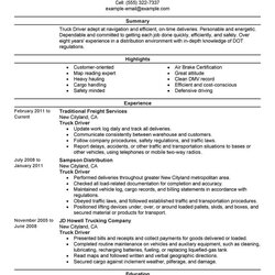 Champion Best Truck Driver Resume Example From Professional Writing Service Examples Resumes Driving
