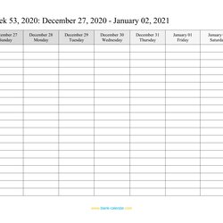 Weekly Calendar Word Excel Printable Template Blank Planner Doc Schedule Templates Monthly Print Calendars