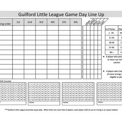 Sublime Little League Baseball Lineup Template Amazing Photo