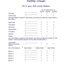 Peerless Little League Baseball Lineup Template Collection