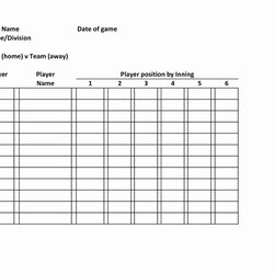 Little League Lineup Template Softball Roster Batting Unbelievable Scouting Basketball Defensive Volleyball